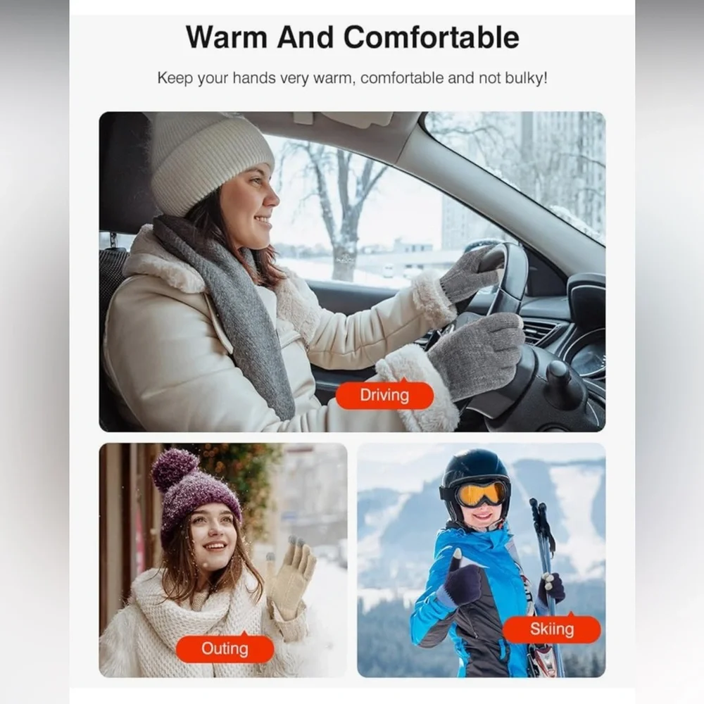 🆕 4 Pairs Winter Gloves for Women Cold Weather, Touchscreen Texting Gloves